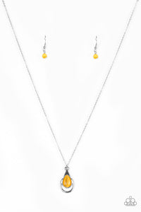Just Drop It- Yellow and Silver Necklace- Paparazzi Accessories