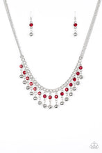 Load image into Gallery viewer, Pageant Queen- Red and Silver Necklace- Paparazzi Accessories