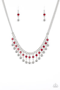 Pageant Queen- Red and Silver Necklace- Paparazzi Accessories