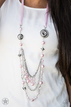 Load image into Gallery viewer, All The Trimmings- Pink and Silver Necklace- Paparazzi Accessories