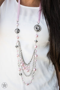 All The Trimmings- Pink and Silver Necklace- Paparazzi Accessories