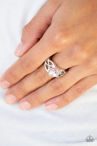 Shimmer Splash- Pink and Silver Ring- Paparazzi Accessories