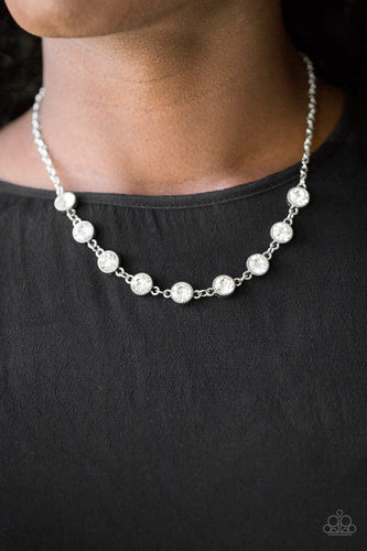 Starlit Socials- White and Silver Necklace- Paparazzi Accessories