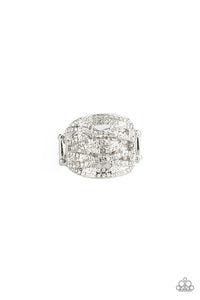 The Money Maker- White and Silver Ring- Paparazzi Accessories