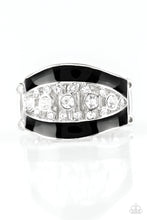 Load image into Gallery viewer, Trending Treasure- Black and Silver Ring- Paparazzi Accessories
