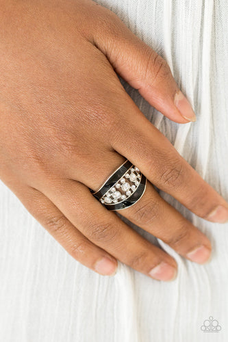 Trending Treasure- Black and Silver Ring- Paparazzi Accessories