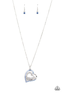 A Mother's Heart- Blue and Silver Necklace- Paparazzi Accessories