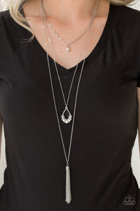 Be Fancy- White and Silver Necklace- Paparazzi Accessories