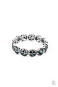Colorfully Celestial- Blue and Silver Bracelet- Paparazzi Accessories