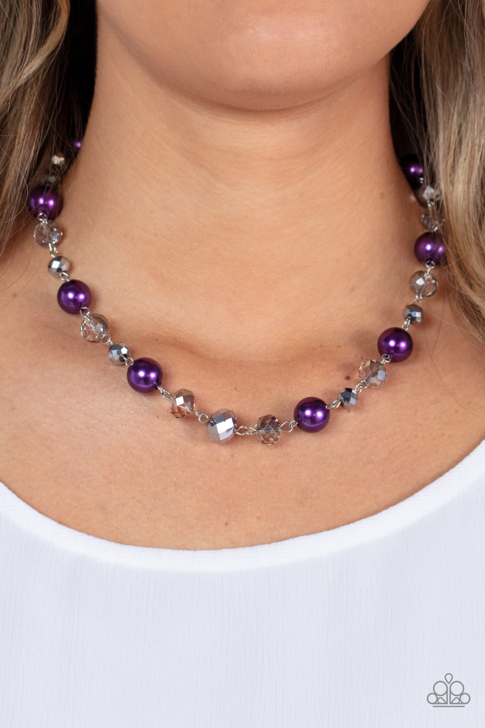 Paparazzi purple hot sale bead necklace