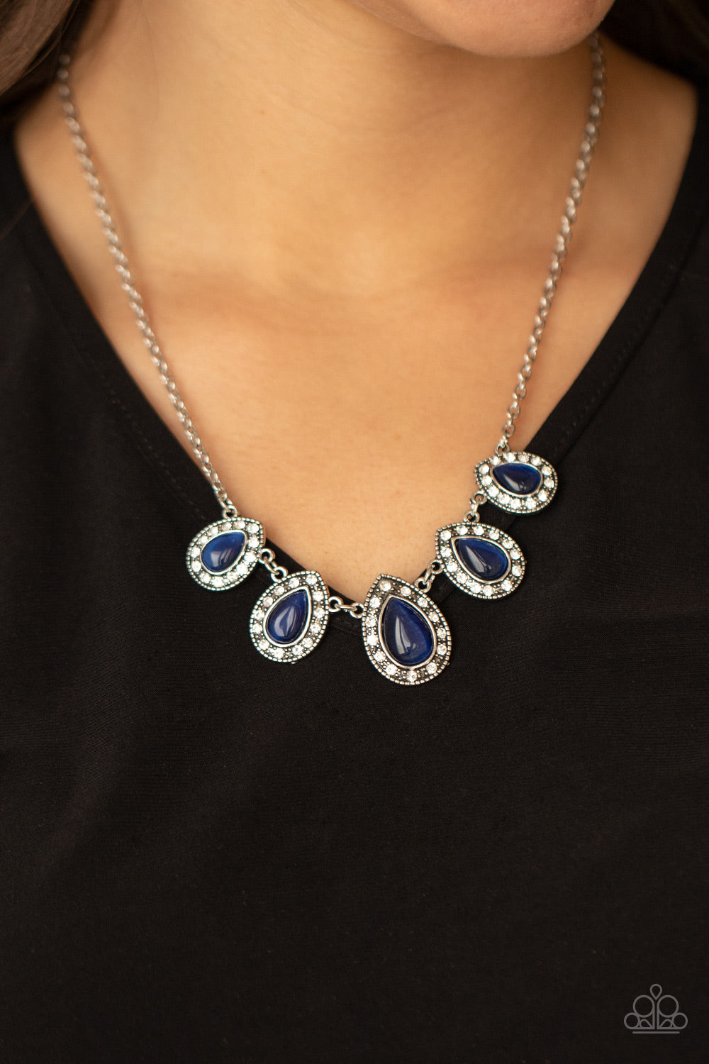 Everlasting Enchantment- Blue and Silver Necklace- Paparazzi Accessories