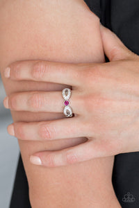 Extra Side Of Elegance- Pink and Silver Ring- Paparazzi Accessories