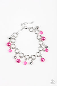 Fancy Fascination- Pink and Silver Bracelet- Paparazzi Accessories