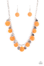 Load image into Gallery viewer, Flower Powered- Orange and Silver Necklace- Paparazzi Accessories
