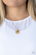 Load image into Gallery viewer, Formal Florals- Green and Gold Necklace- Paparazzi Accessories