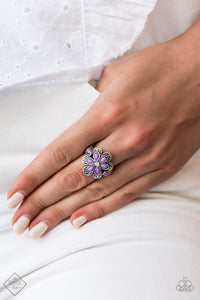 Fruity Florals- Purple and Silver Ring- Paparazzi Accessories