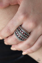Load image into Gallery viewer, Girl Fight- Red and Silver Ring- Paparazzi Accessories