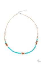 Load image into Gallery viewer, Groundbreaking Glamour- Blue and Brown Necklace- Paparazzi Accessories