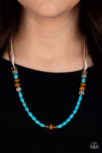 Load image into Gallery viewer, Groundbreaking Glamour- Blue and Brown Necklace- Paparazzi Accessories