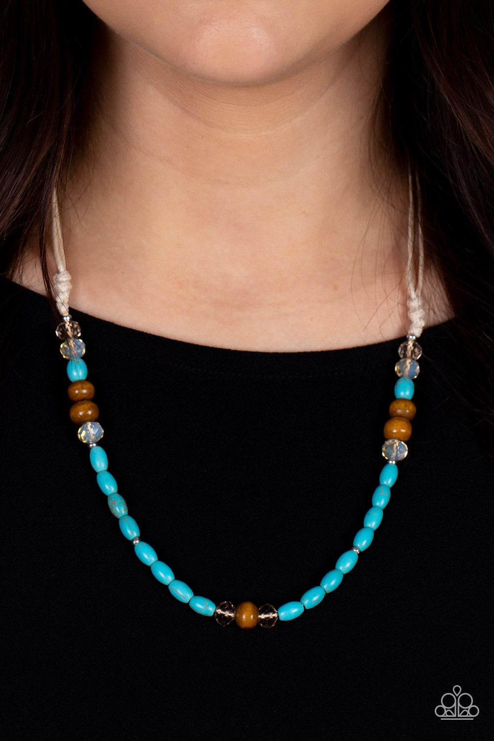 Groundbreaking Glamour- Blue and Brown Necklace- Paparazzi Accessories