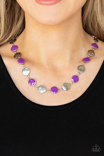 Harmonizing Hotspot- Purple and Silver Necklace- Paparazzi Accessories