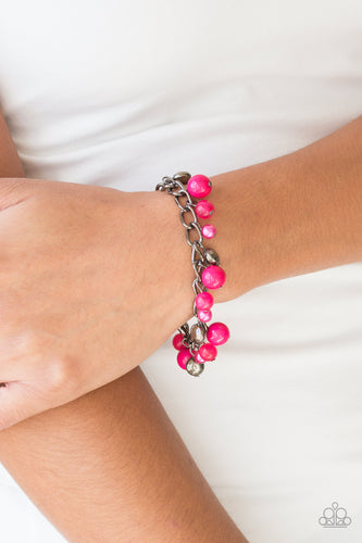 Hold My Drink- Pink and Gunmetal Bracelet- Paparazzi Accessories