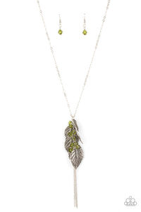 I Be-LEAF- Green and Silver Necklace- Paparazzi Accessories