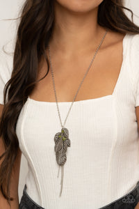 I Be-LEAF- Green and Silver Necklace- Paparazzi Accessories