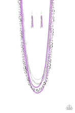 Load image into Gallery viewer, Industrial Vibrance- Purple and Silver Necklace- Paparazzi Accessories