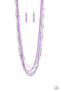 Industrial Vibrance- Purple and Silver Necklace- Paparazzi Accessories