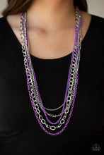 Load image into Gallery viewer, Industrial Vibrance- Purple and Silver Necklace- Paparazzi Accessories
