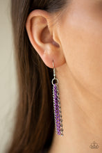 Load image into Gallery viewer, Industrial Vibrance- Purple and Silver Necklace- Paparazzi Accessories