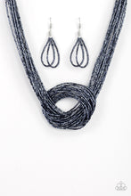 Load image into Gallery viewer, Knotted Knockout- Blue and Silver Necklace- Paparazzi Accessories