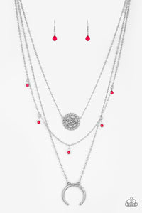 Lunar Lotus- Pink and Silver Necklace- Paparazzi Accessories