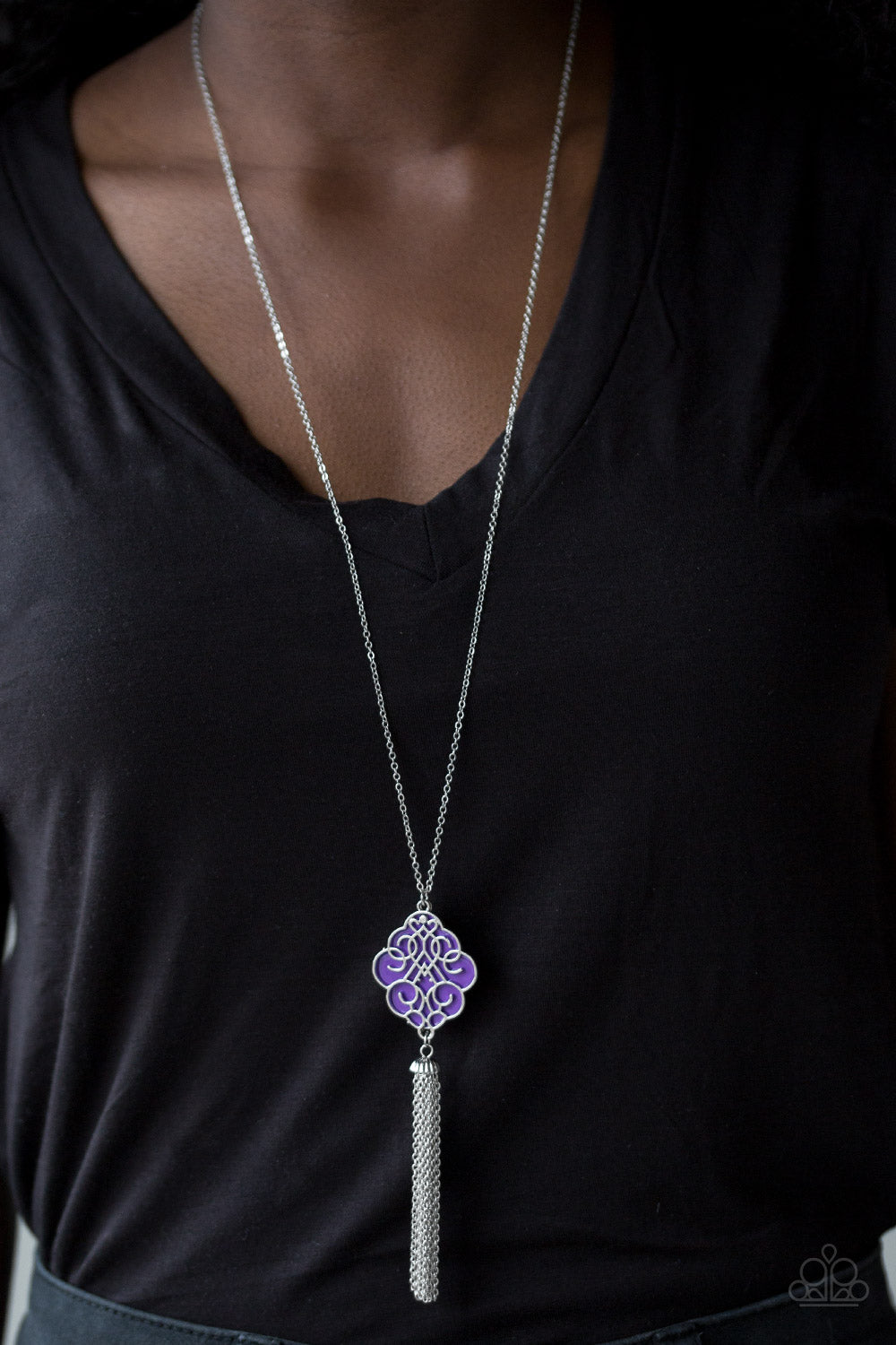 Malibu Mandala- Purple and Silver Necklace- Paparazzi Accessories