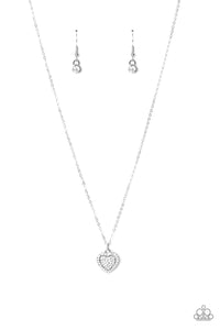 My Heart Goes Out To You- White and Silver Necklace- Paparazzi Accessories