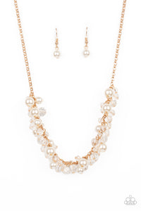 Pardon My Fringe- White and Gold Necklace- Paparazzi Accessories