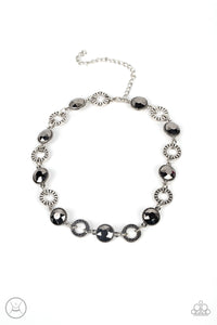 Rhinestone Rollout- Silver Necklace- Paparazzi Accessories