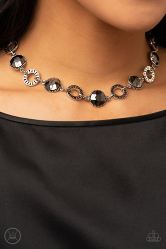 Rhinestone Rollout- Silver Necklace- Paparazzi Accessories