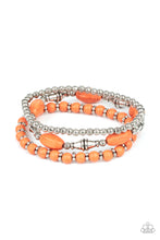 Load image into Gallery viewer, Sahara Sanctuary- Orange and Silver Bracelet- Paparazzi Accessories