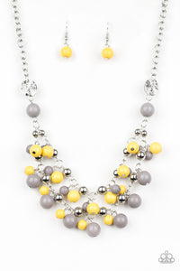 Seaside Soiree- Yellow and Silver Necklace- Paparazzi Accessories