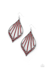 Load image into Gallery viewer, Showcase Sparkle- Red and Silver Earrings- Paparazzi Accessories