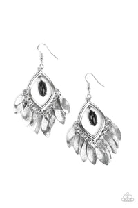 Sunset Soul- Black and Silver Earrings- Paparazzi Accessories