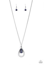 Load image into Gallery viewer, Teardrop Tranquility- Blue and Silver Necklace- Paparazzi Accessories