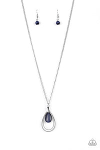 Teardrop Tranquility- Blue and Silver Necklace- Paparazzi Accessories