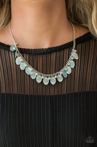 Vintage Gardens- Blue and Silver Necklace- Paparazzi Accessories