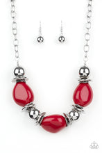 Load image into Gallery viewer, Vivid Vibes- Red and Silver Necklace- Paparazzi Accessories