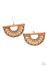 Load image into Gallery viewer, Wooden Wonderland- Green and Brown Wooden Earrings- Paparazzi Accessories
