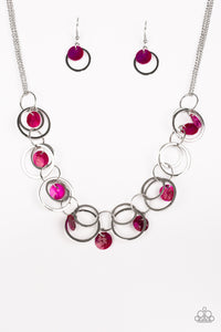 A Hot SHELL-er- Pink and Silver Necklace- Paparazzi Accessories