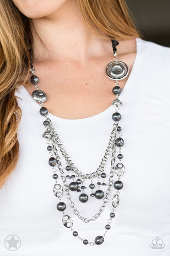 All The Trimmings- Black and Silver Necklace- Paparazzi Accessories